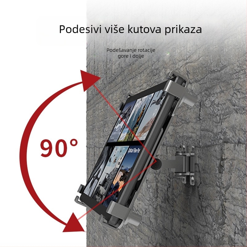 Držač za tablet od aluminijskog zlitka, zidni, protiv krađe, okretni, za iPad i Apple uređaje (AT100)