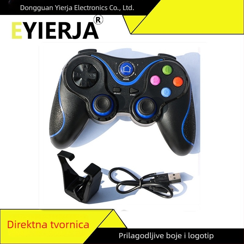 EYIERJIA V8 Igrački kontroler — Bluetooth bežični gamepad za mobitele, PC, tablet i pametni TV; ABS kućište, 300 g