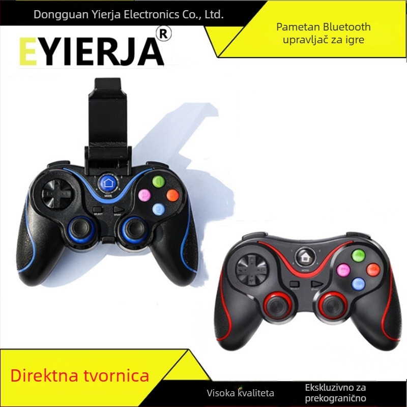 EYIERJIA V8 Igrački kontroler — Bluetooth bežični gamepad za mobitele, PC, tablet i pametni TV; ABS kućište, 300 g