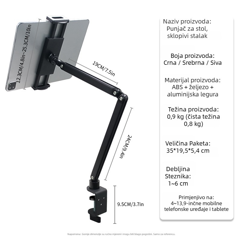 Rotirajući držač za tablet, model Bx-n07c2, univerzalna kompatibilnost s iPad/iPhone, težina 0,8 kg.