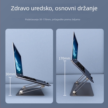 L303 aluminijski stalak za laptop i tablet – sklopivi stolni nosač s podešavanjem visine, CNC obrada i pijesčena oksidacija