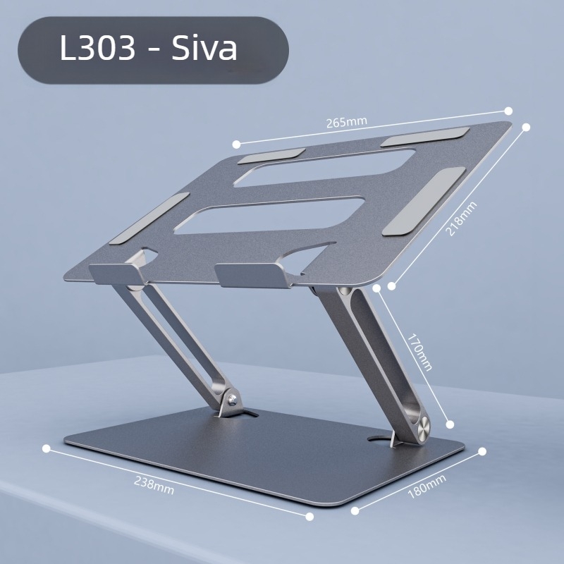 L303 aluminijski stalak za laptop i tablet – sklopivi stolni nosač s podešavanjem visine, CNC obrada i pijesčena oksidacija