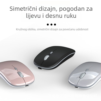 Bežični Bluetooth punjiva tiha miš s dvostrukim načinom 5.0 za Apple, Android i Windows