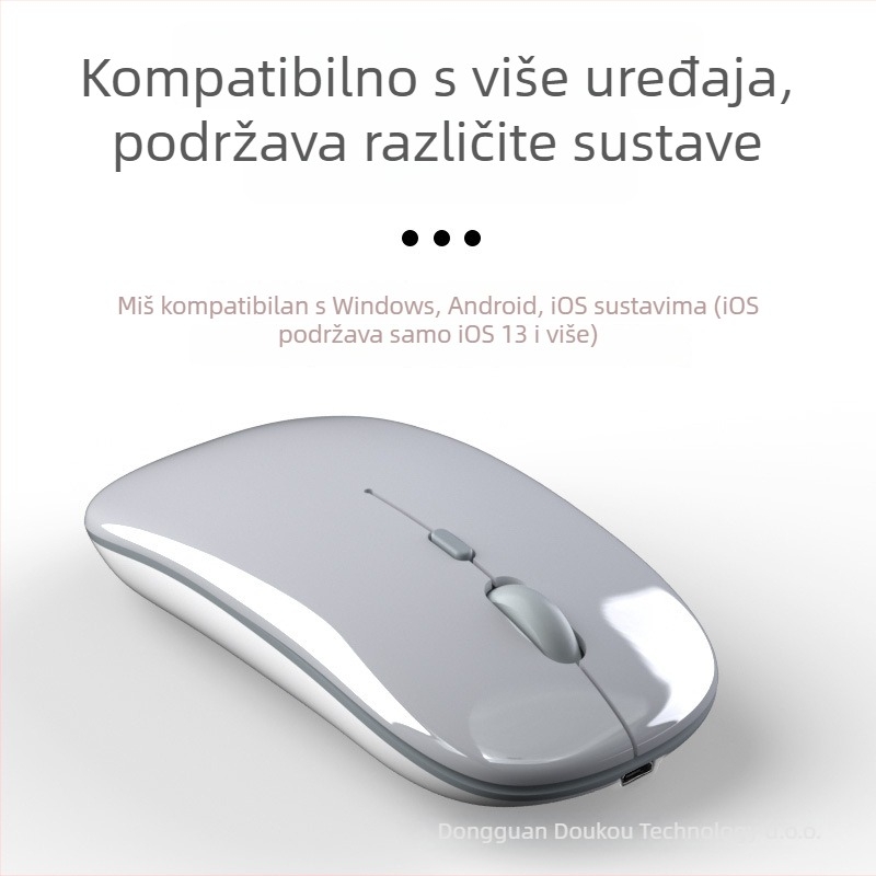 Bežični Bluetooth punjiva tiha miš s dvostrukim načinom 5.0 za Apple, Android i Windows
