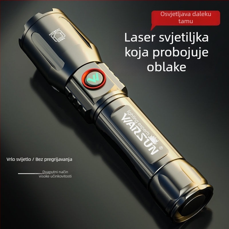 X900 svjetiljka LED, aluminijsko kućište, punjiva, domet više od 500 m