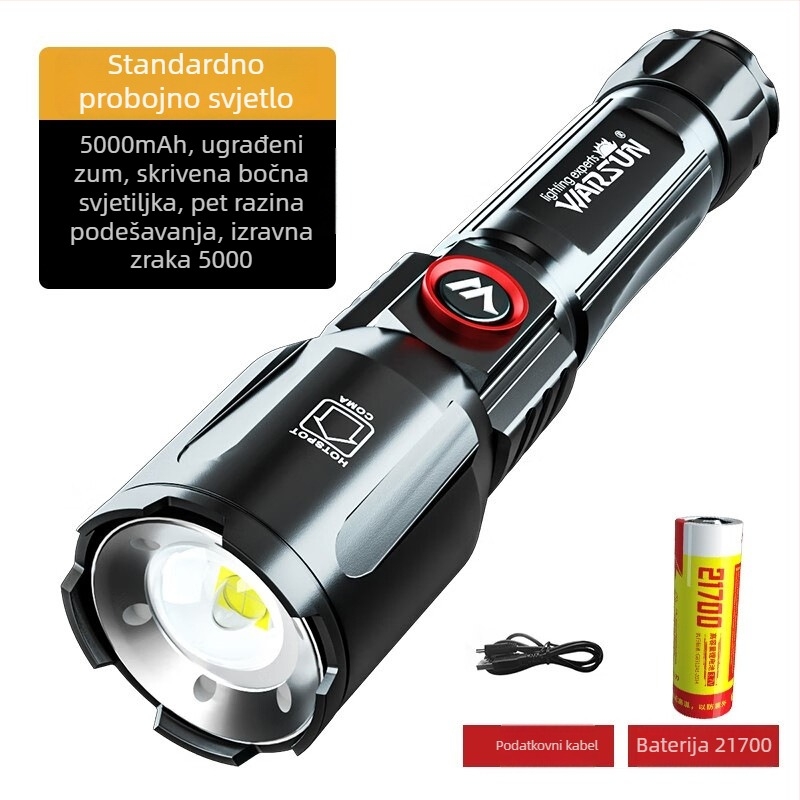 X900 svjetiljka LED, aluminijsko kućište, punjiva, domet više od 500 m