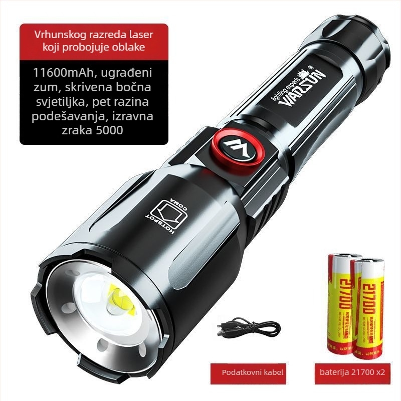 X900 svjetiljka LED, aluminijsko kućište, punjiva, domet više od 500 m