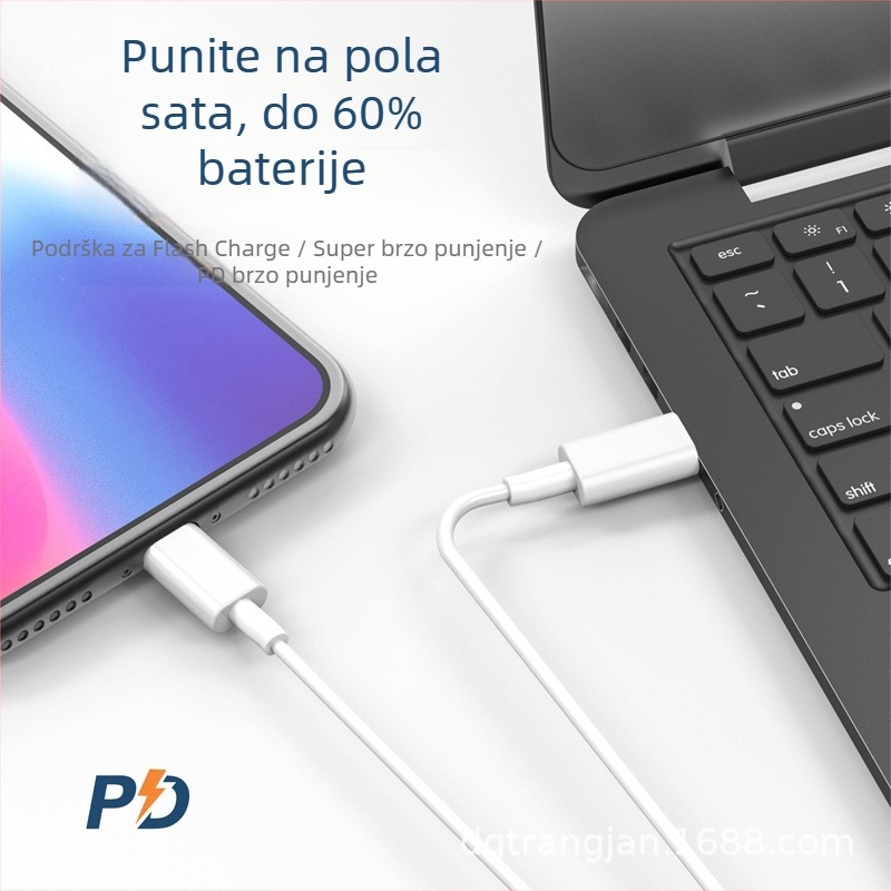 Trangjan USB-C kabel za podatke i napajanje – brzo punjenje, duljina 0,5–1 m, s jednim konektorom, PC+ABS materijal