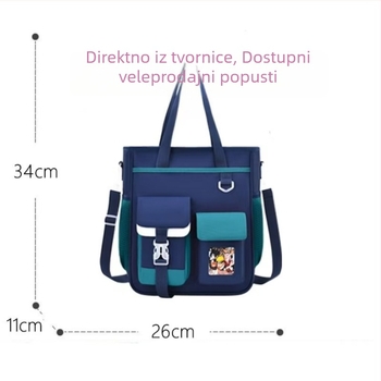 Torba za knjige za osnovnu školu, velika kapaciteta, višenamjenska, Oxford tkanina, unisex, dizajn crtani film