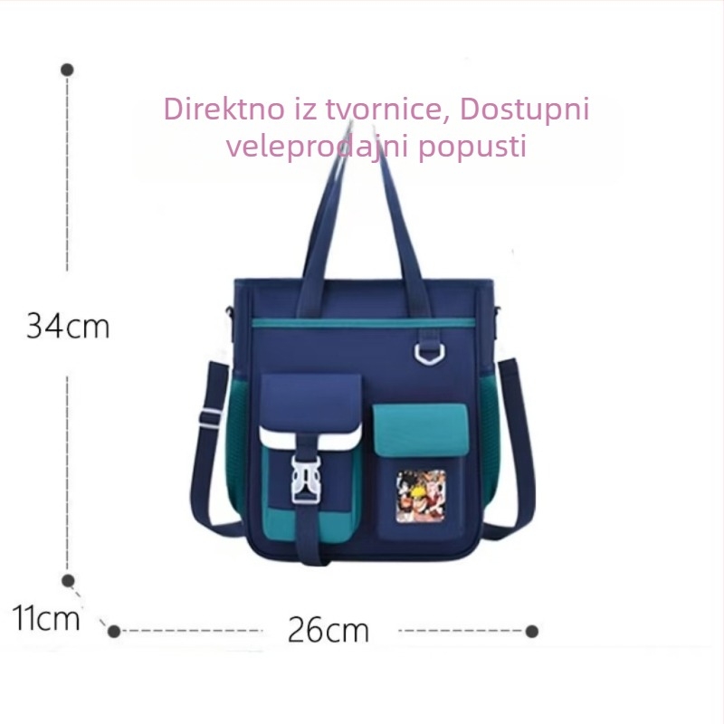 Torba za knjige za osnovnu školu, velika kapaciteta, višenamjenska, Oxford tkanina, unisex, dizajn crtani film