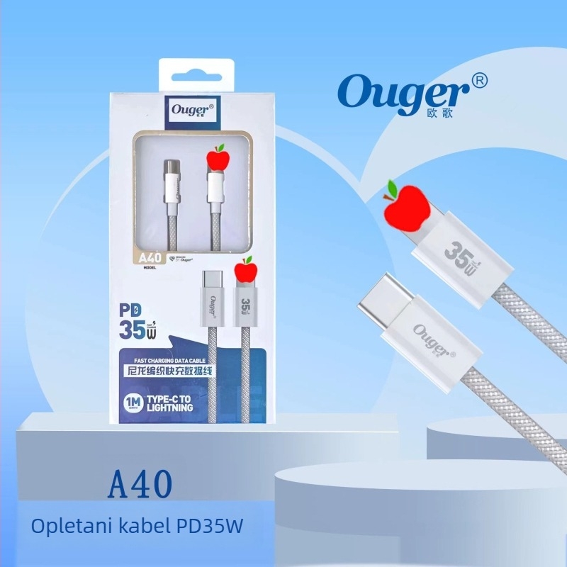 Pleteni USB-C / Lightning kabel za brzo punjenje, dvostruki kraj, maksimalno 15W