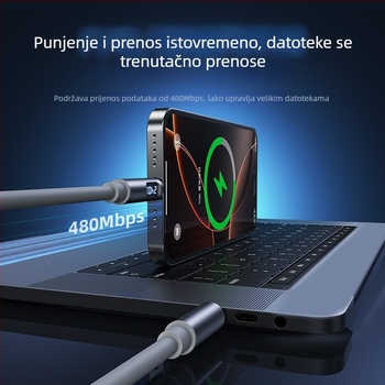 LXT Type-C 240W kabel za podatke s digitalnim zaslonom, brzo punjenje, silikon, PD kompatibilan