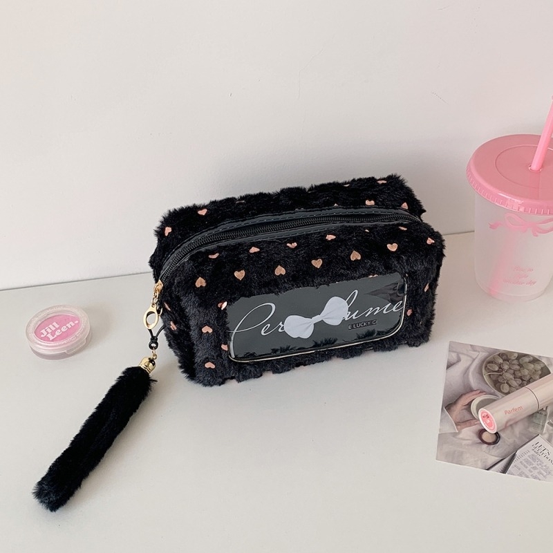 Pernica s mašnicom — pliš torbica za školske potrepštine i kozmetiku, korejska verzija
