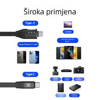 Type-C na Type-C OTG adapter kabel, visokou brzine, univerzalni C-port, kompatibilan s Type-C mobitelima i tabletima