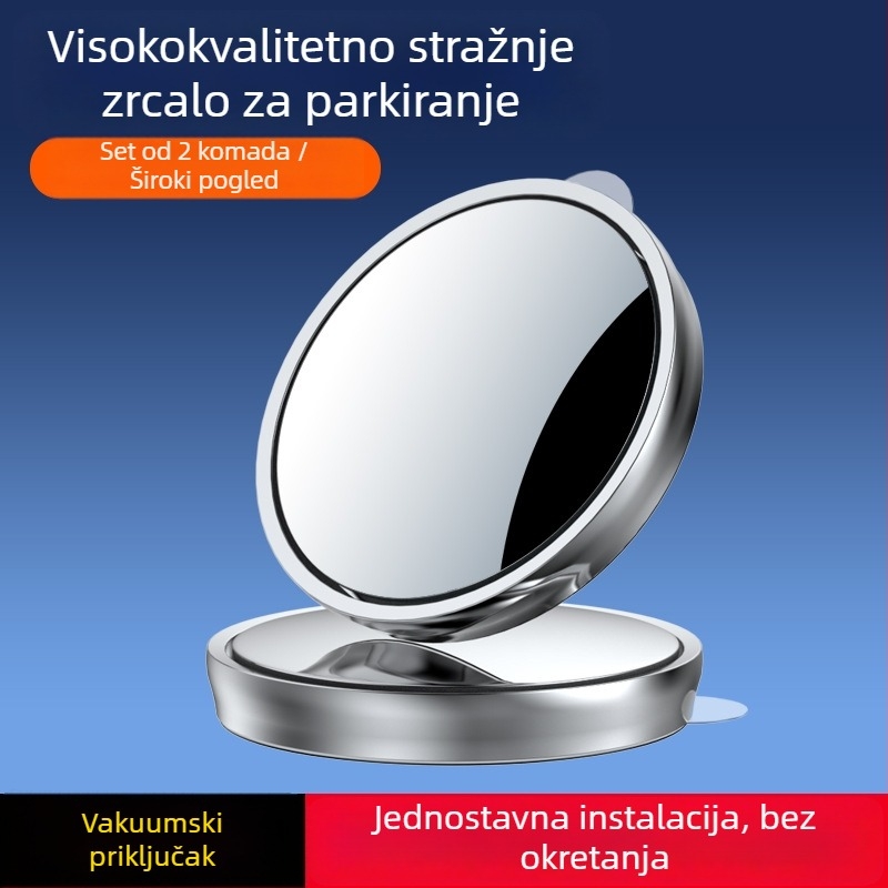 Automobilsko stražnje ogledalo s vakuumskom čašom, okruglo, širokokutno, Ultra HD, vodootporno