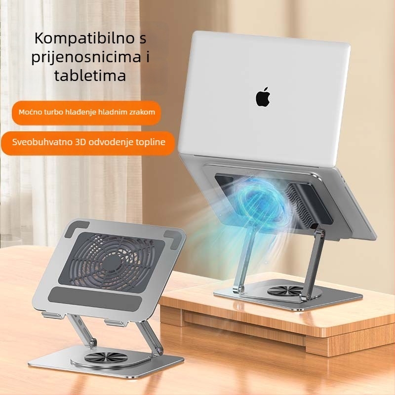 Rotirajući nosač računala s ventilatorom za hlađenje, od karbonskog čelika, model L181, 1,64 kg, rashladni stalak za prijenosno računalo