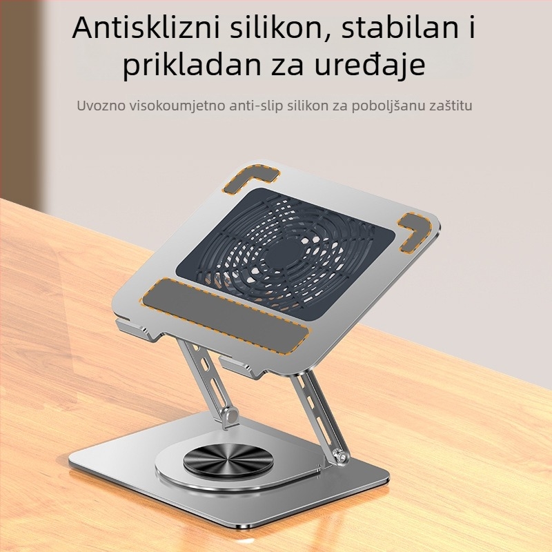 Rotirajući nosač računala s ventilatorom za hlađenje, od karbonskog čelika, model L181, 1,64 kg, rashladni stalak za prijenosno računalo