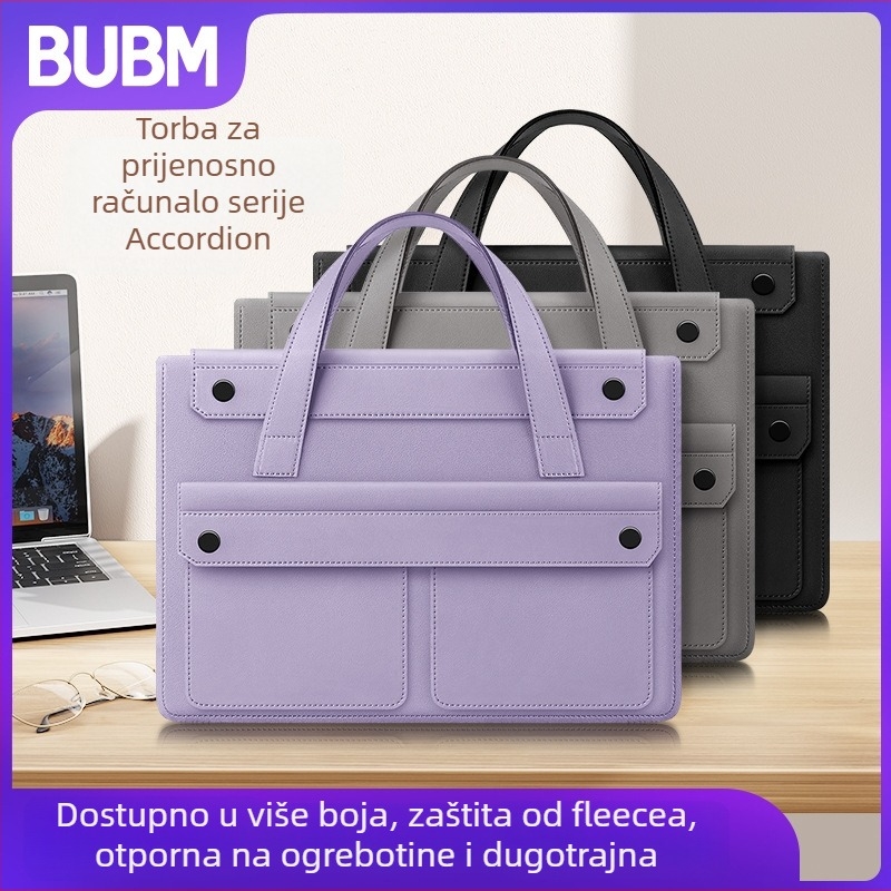 Torba za tablet i prijenosno računalo u akordeonskom stilu, velika kapaciteta, ultra lagana, PU materijal, podstava od sintetičke kože, unisex