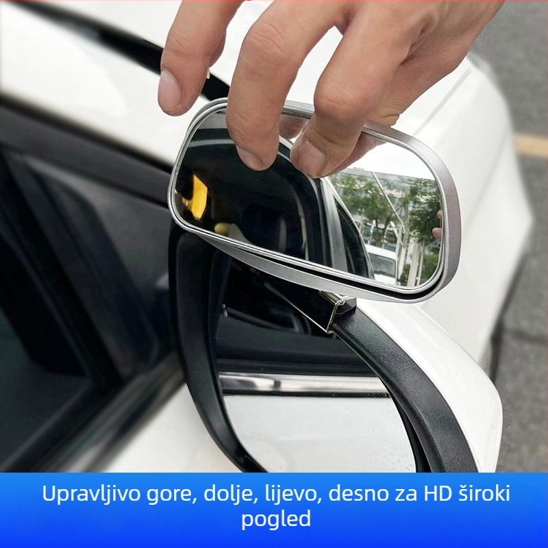 Dvostruko podesivo pomoćno ogledalo za automobil s širokim 360° vidnim poljem za vožnju unatrag i mrtve kutove
