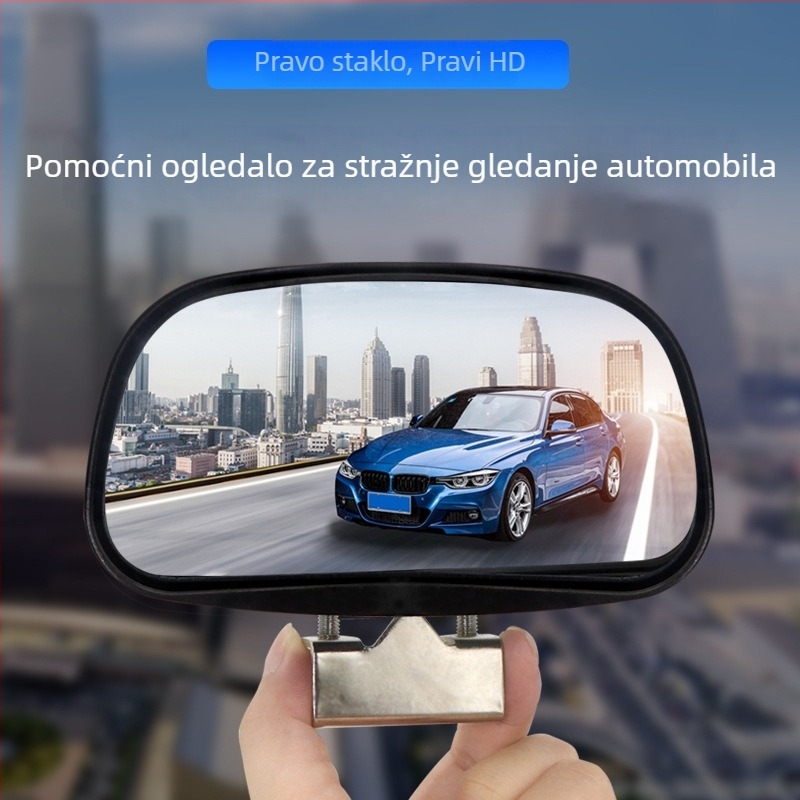 Dvostruko podesivo pomoćno ogledalo za automobil s širokim 360° vidnim poljem za vožnju unatrag i mrtve kutove