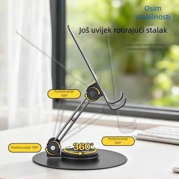 Metalni stolni držač za telefon i tablet, univerzalni, sklopivi i rotirajući