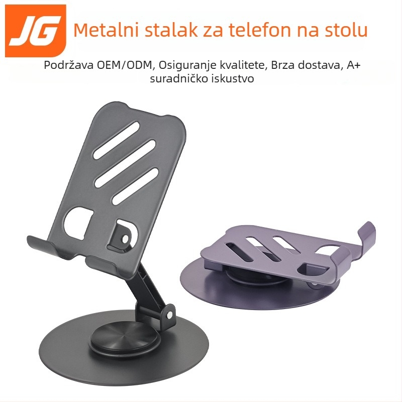 Metalni stolni držač za telefon i tablet, univerzalni, sklopivi i rotirajući