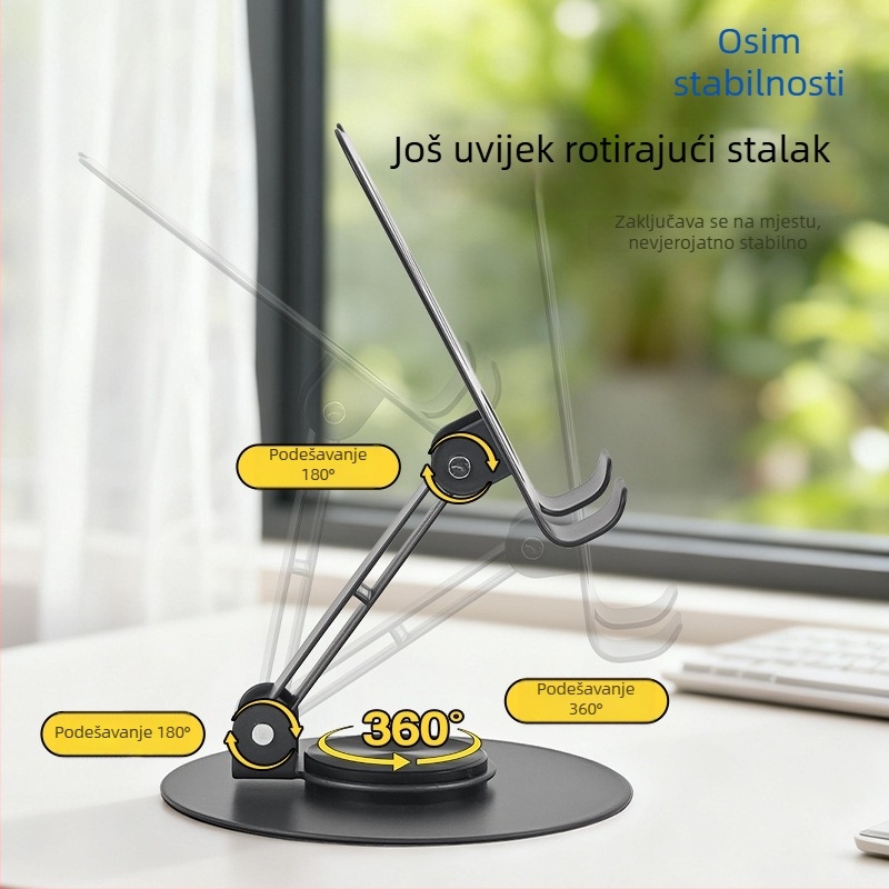 Metalni stolni držač za telefon i tablet, univerzalni, sklopivi i rotirajući
