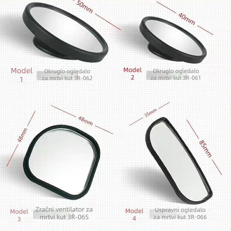 3R automobilno zrcalo za mrtve kutove, malo okruglo zrcalo za retrovizor, pomoćno, podesivo, HD odraz