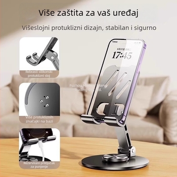 Metalni stolni držač za telefon i tablet, prenosiv, rotirajući i sklopiv