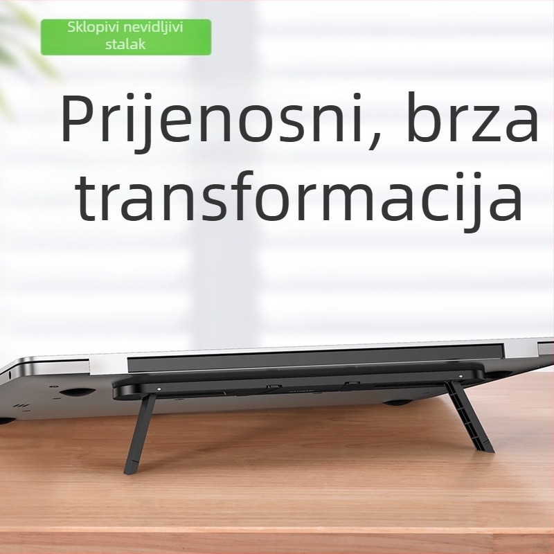 Stojalo za notebook i tablet – sklopivi plastični stalak s 3M ljepilom, 40 g, kompatibilan s notebookom i tabletom