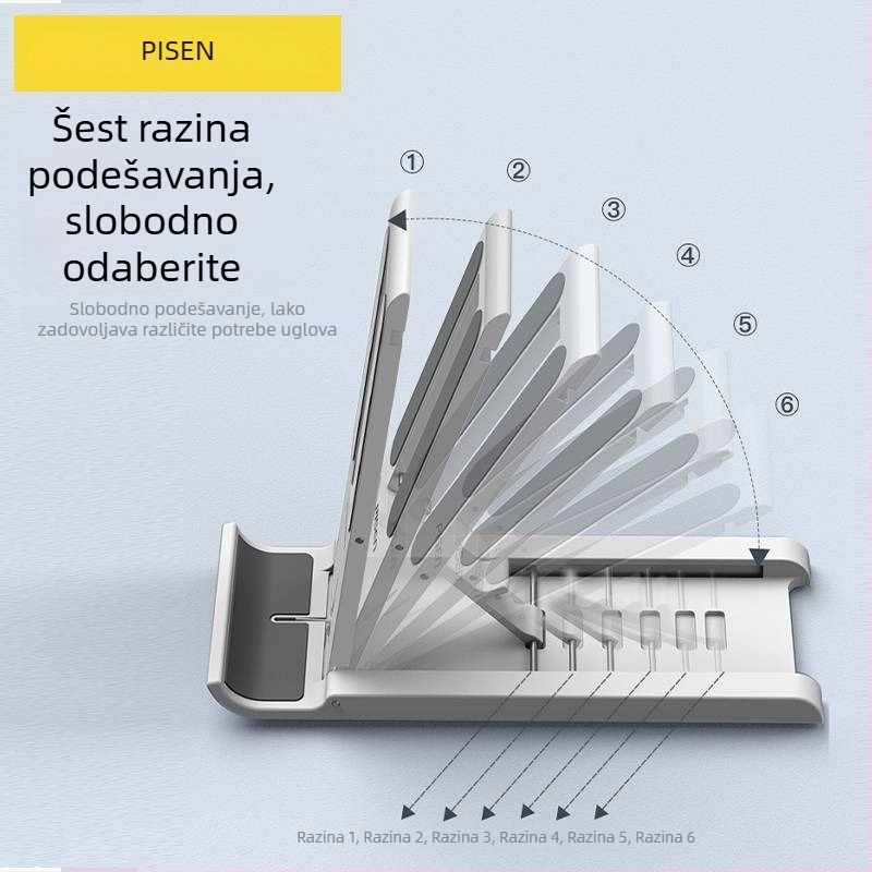 Pisen LP-ZJ08 Stoni držač za telefon/tablet, ABS, sklopiv, podesiv, teleskopskog dizajna
