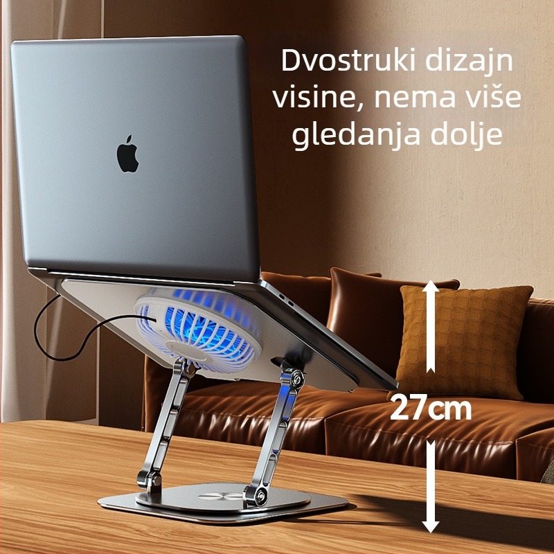Nuoxi nositelj za prijenosno računalo, sklopiva okretna aluminijska legura s silikonom, model F3 — disipacija topline i prilagodljiva potpora, za prijenosna računala, tablete i mobitele