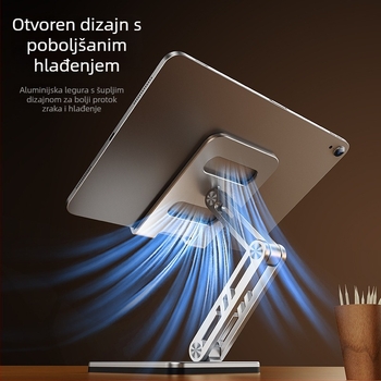 Sklopivi držač za tablet od aluminijske legure, podesiva po visini, za stolnu uporabu
