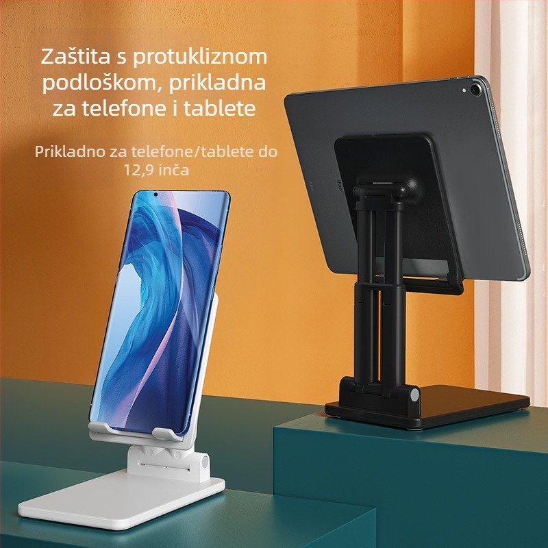 Stalak za stolni držač za telefon i tablet, model X7, dvostruki nosač, sklopni, ABS + metalni uteg, protiv podrhtavanja, univerzalna kompatibilnost