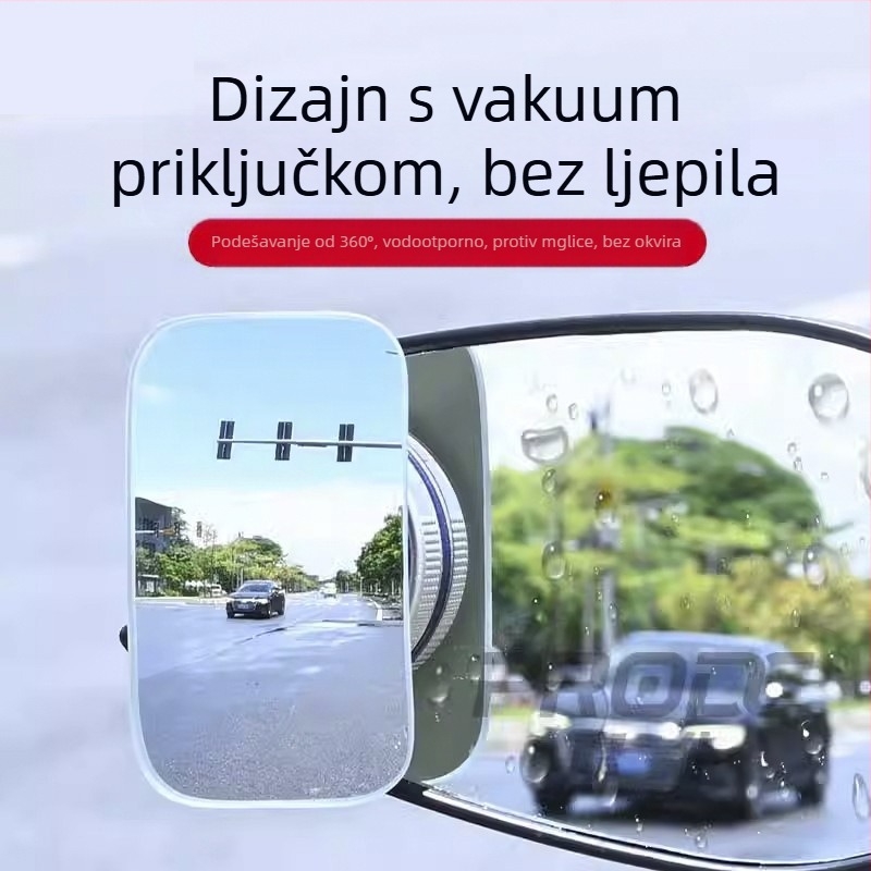 Zrcalo retrovizora s usisavanjem, malo kružno zrcalo, ultra široki kut 360°, pomoćno zrcalo za mrtvi kut motocikla, ultra jasno