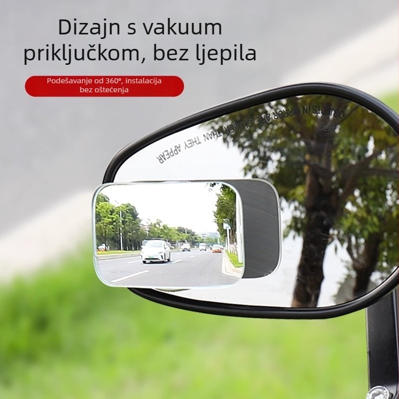 Zrcalo retrovizora s usisavanjem, malo kružno zrcalo, ultra široki kut 360°, pomoćno zrcalo za mrtvi kut motocikla, ultra jasno