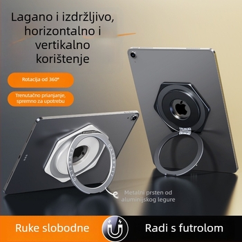 Pavan 05910 magnetski okretni držač za tablet, sklopiv, prenosiv, 360° podrška, kompatibilan s iPad/iPhone
