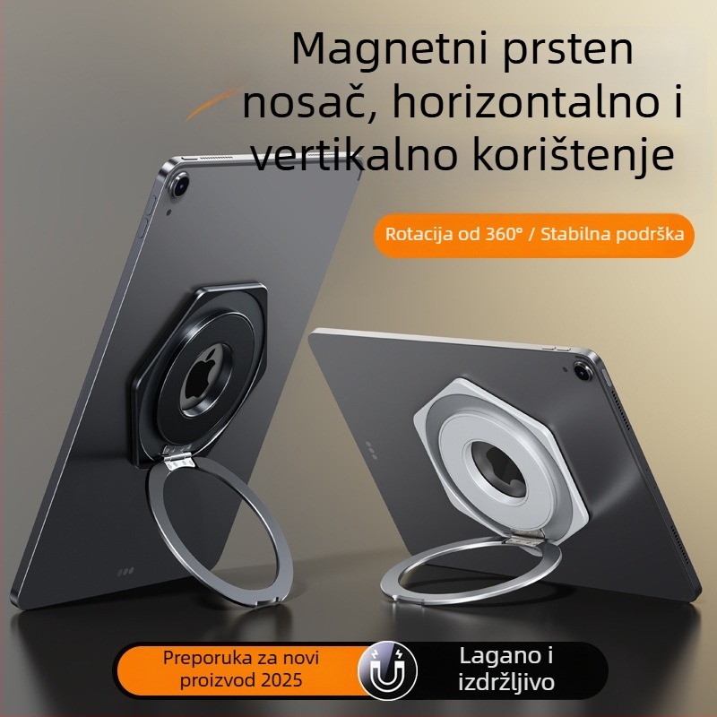 Pavan 05910 magnetski okretni držač za tablet, sklopiv, prenosiv, 360° podrška, kompatibilan s iPad/iPhone
