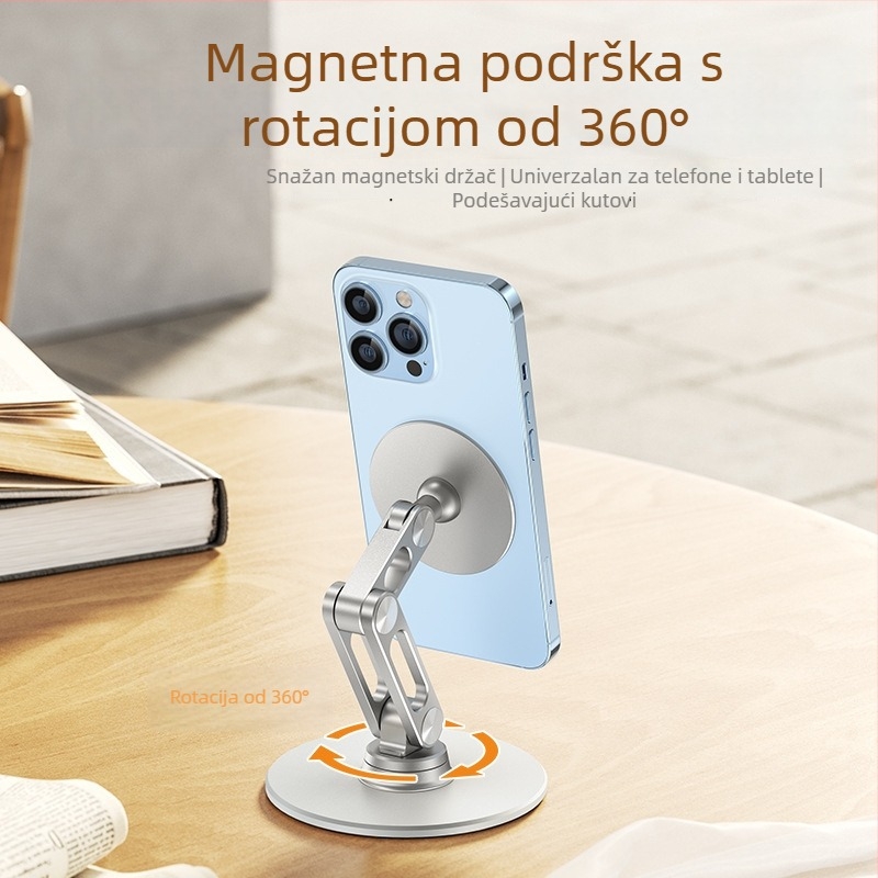 Stalak za mobitel i tablet, aluminijska legura, sklopivi okretni stalak, model L08mini-C, kompatibilan s generacijama iPad i iPhone