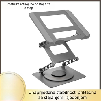 Držač za prijenosno računalo Three Degrees LS523, ugljični čelik, 360° rotacija, ojačani debeli okvir, podesivo podizanje