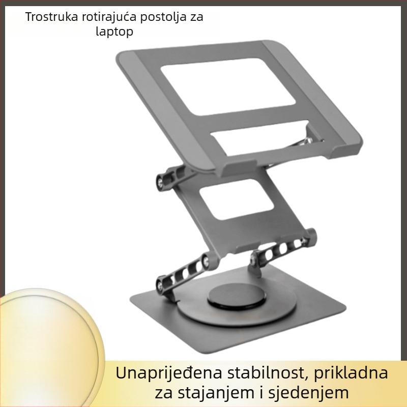 Držač za prijenosno računalo Three Degrees LS523, ugljični čelik, 360° rotacija, ojačani debeli okvir, podesivo podizanje