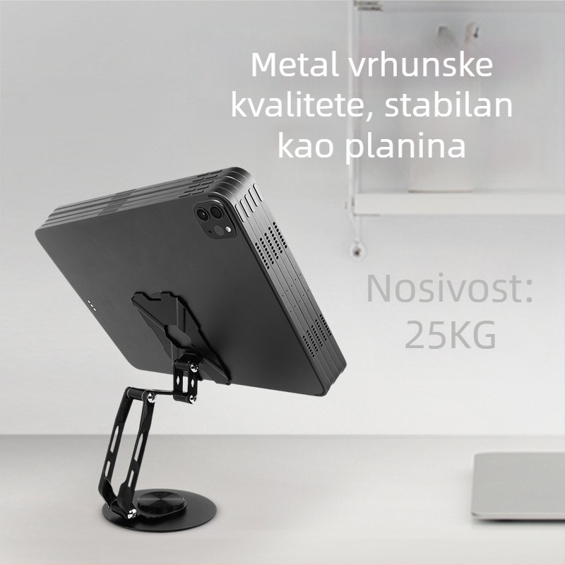 Lenj stalak za telefon i tablet | metalni, okretni, prijenosni | kompatibilan s tabletima, iPadom i mobitelom