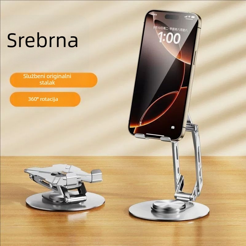 Lenj stalak za telefon i tablet | metalni, okretni, prijenosni | kompatibilan s tabletima, iPadom i mobitelom