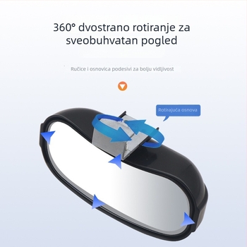 Automobilski retrovizor – višenamjenski, 360° vidno polje, metalna konstrukcija, pomoćno ogledalo za mrtve kutove – Si Yi Cheng