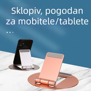 Sklopivi metalni držač za mobitel, stolni, model 015, kompatibilan s tabletima