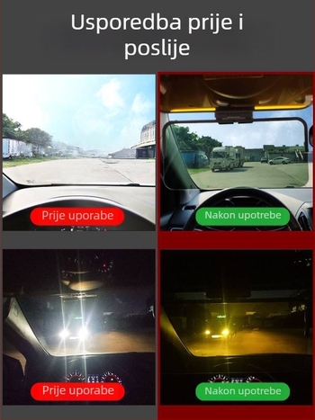 Auto vizir protiv zasljepljivanja, dnevno/noćno dvostruko korištenje, ljepilo za montažu, univerzalna kompatibilnost