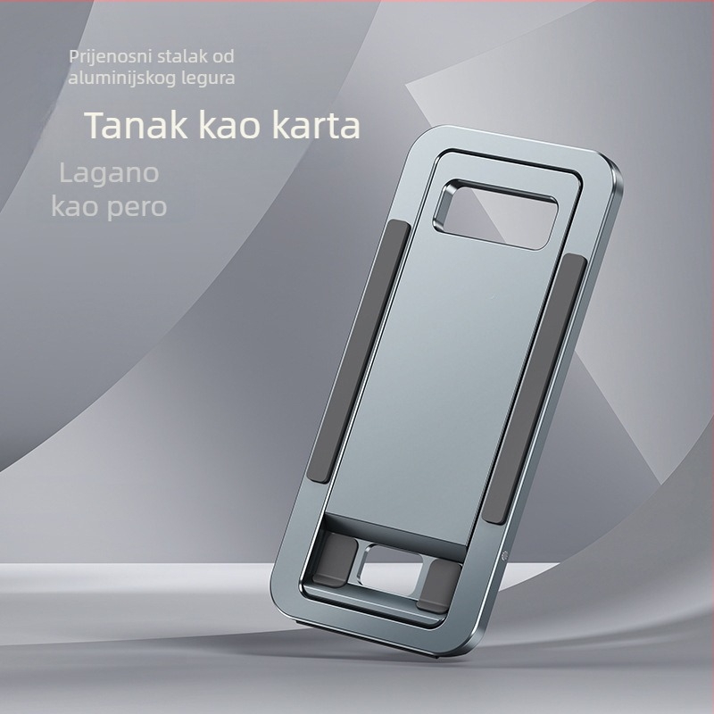 Stolni držač za telefon i tablet, aluminij, sklopiv, prenosiv, neprekidna regulacija