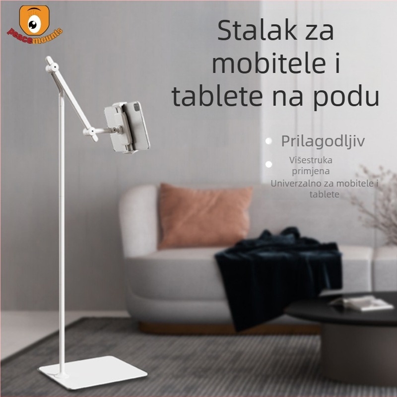 PM-FL02 Metalni podni stalak za tablete i telefone s pomičnim ramenom za live video snimanje