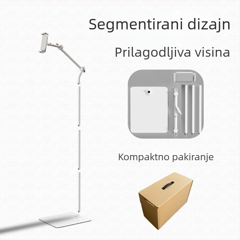 PM-FL02 Metalni podni stalak za tablete i telefone s pomičnim ramenom za live video snimanje