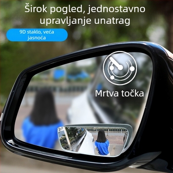 Auto retrovizor – pomoćni zrcala za mrtve kutove, 360° širok ugao, set od dva (kvadratni i okrugli) – pomoć pri okretanju